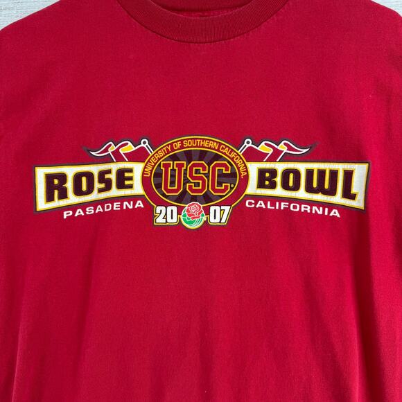 USC Rose Bowl 2007 Pasadena Short Sleeve T-Shirt Mens Medium Red - Picture 3 of 6